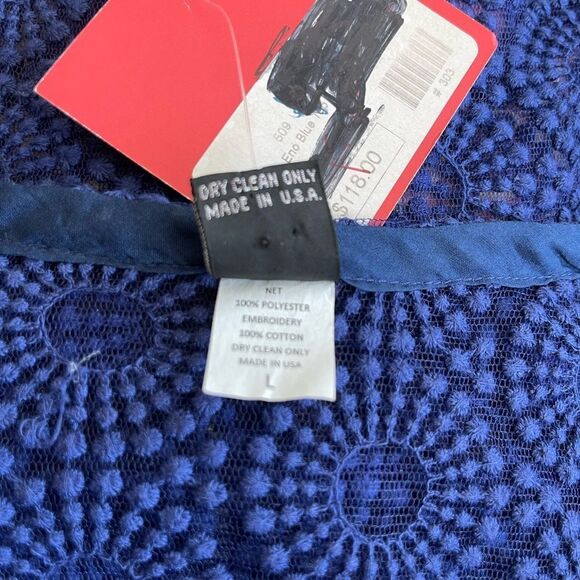 NWT Anthropologie Only Hearts Love is Enough Blue Sheer Lace Zipper large - Picture 13 of 13